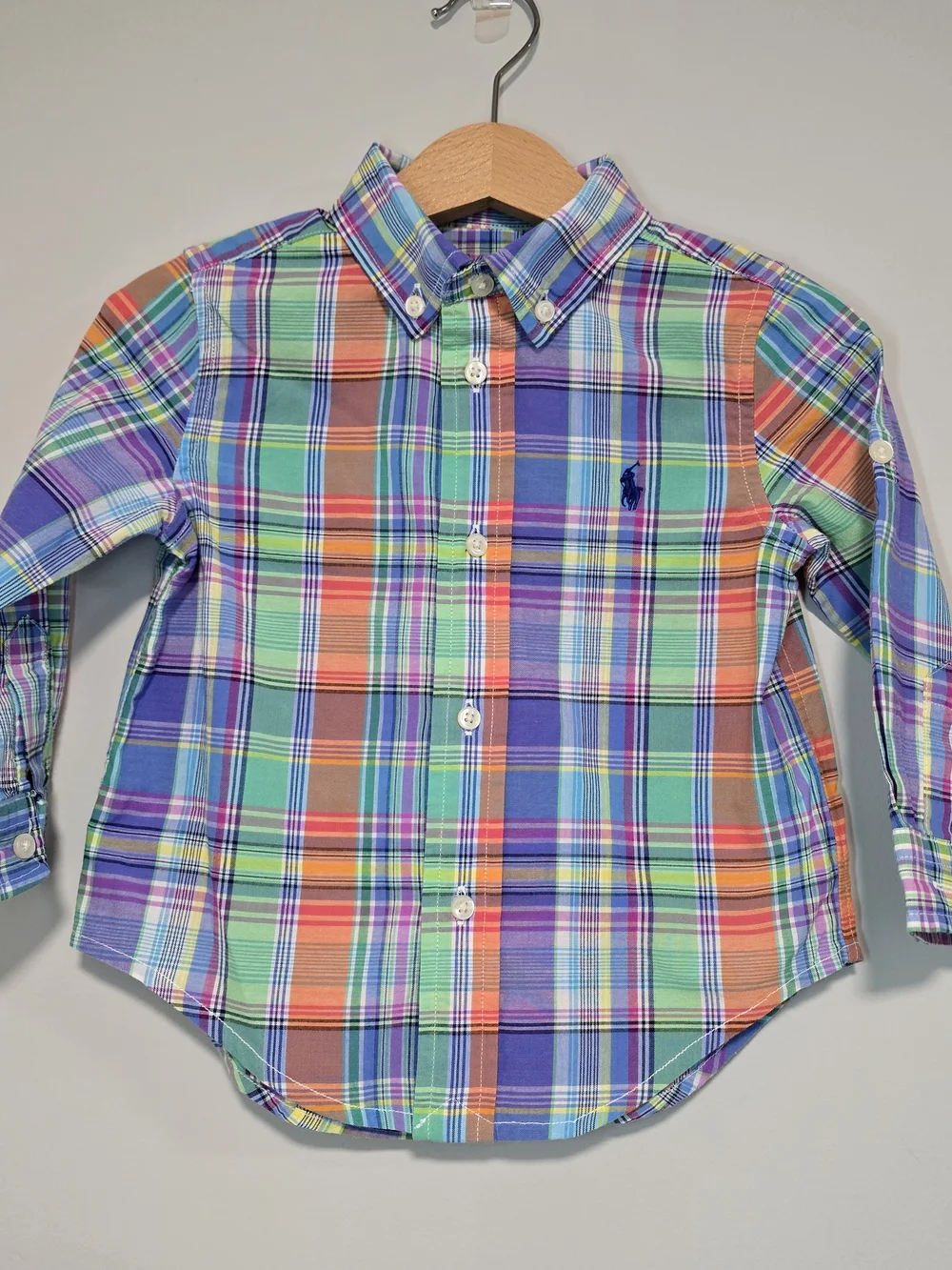 Ralph Lauren Boys' Multicolor Plaid Button-Down Shirt Cotton